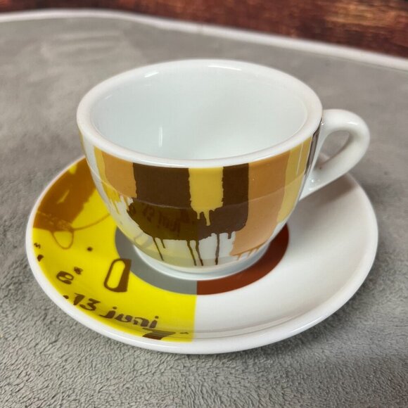 Toscana Espresso Abstract Art Artistic Cup & Saucer Set of 6 - Picture 11 of 16